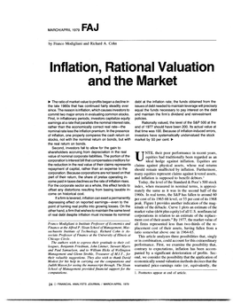Inflation, Rational Valuation and the Market
