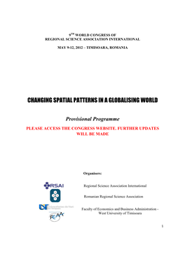 Changing Spatial Patterns in a Globalising World