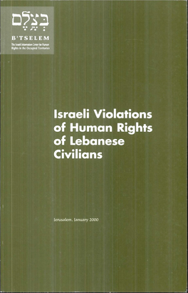 Israeli Violations of Human Rights of Lebanese Civilians