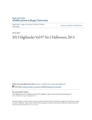 2013 Highlander Vol 97 No 2 Halloween, 2013