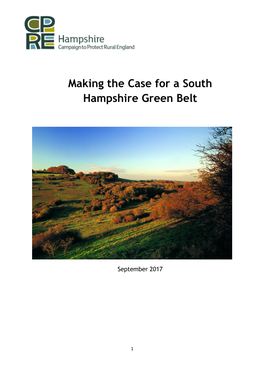 Making the Case for a South Hampshire Green Belt