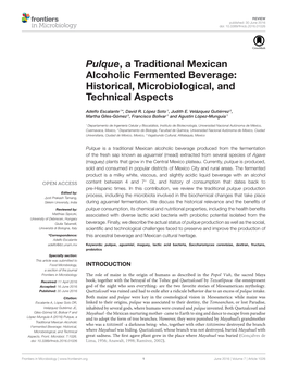Pulque, a Traditional Mexican Alcoholic Fermented Beverage: Historical, Microbiological, and Technical Aspects