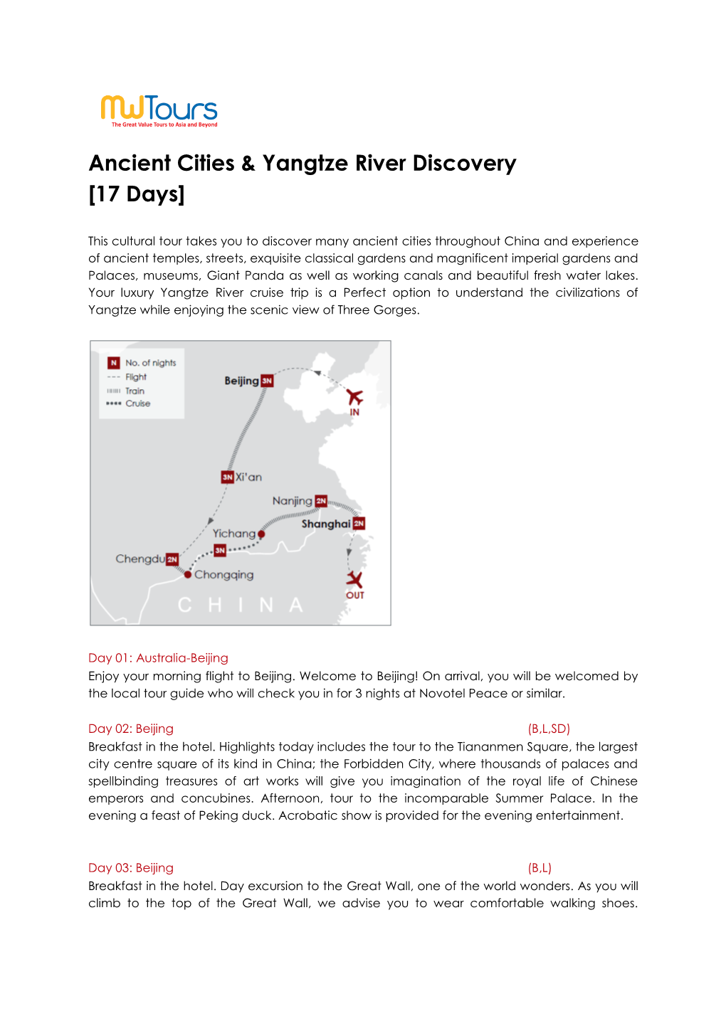 Ancient Cities & Yangtze River Discovery [17 Days]