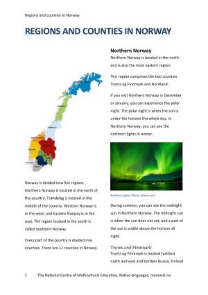 Regions and Counties in Norway
