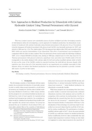 New Approaches to Biodiesel Production by Ethanolysis with Calcium Hydroxide Catalyst Using Thermal Pretreatment with Glycerol