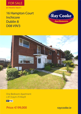 16 Hampton Court Inchicore Dublin 8 D08 V9V3 for SALE