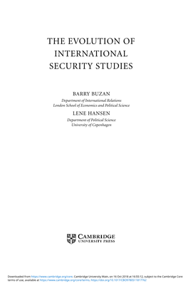 The Evolution of International Security Studies