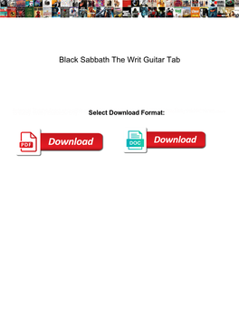 Black Sabbath the Writ Guitar Tab