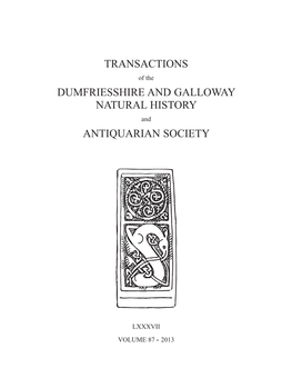 DUMFRIESSHIRE and GALLOWAY NATURAL HISTORY and ANTIQUARIAN SOCIETY