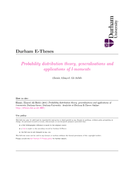 2.8 Probability-Weighted Moments 33 2.8.1 Exact Variances and Covariances of Sample Probability Weighted Moments 35 2.9 Conclusions 36