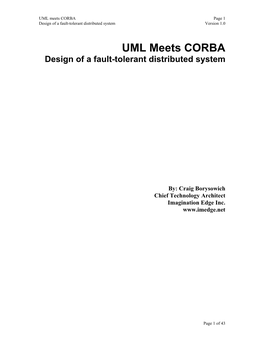 UML Meets CORBA Page 1 Design of a Fault-Tolerant Distributed System Version 1.0