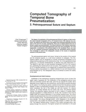 Computed Tomography of Temporal Bone Pneumatization: 2