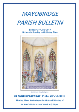 Parish Newsletter WE 21 July 2019