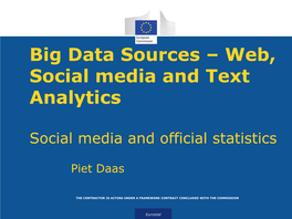 Big Data Sources – Web, Social Media and Text Analytics