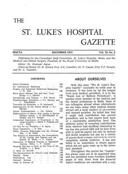 St. Luke's Hospital Gazette