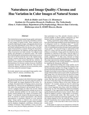 Chroma and Hue Variation in Color Images of Natural Scenes