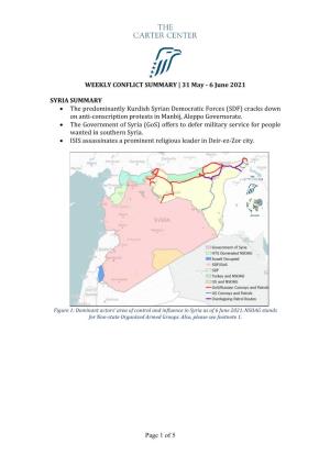 WEEKLY CONFLICT SUMMARY | 31 May - 6 June 2021