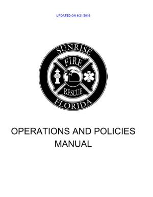 Sunrise Fire Rescue Operations and Policy Manual