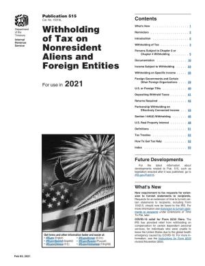 Pub 515, Withholding of Tax on Nonresident Aliens and Foreign