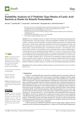 Suitability Analysis of 17 Probiotic Type Strains of Lactic Acid Bacteria As Starter for Kimchi Fermentation