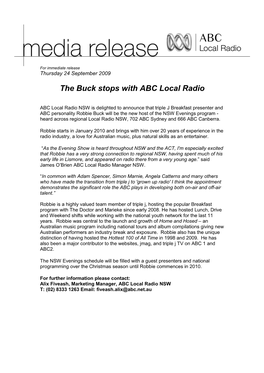 The Buck Stops with ABC Local Radio