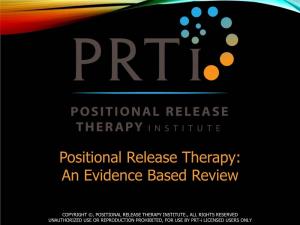 Positional Release Therapy: an Evidence Based Review
