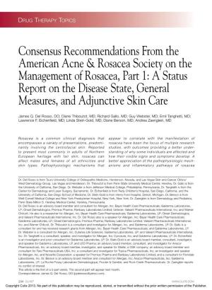 Consensus Recommendations from the American Acne