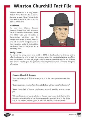 Winston Churchill Fact File