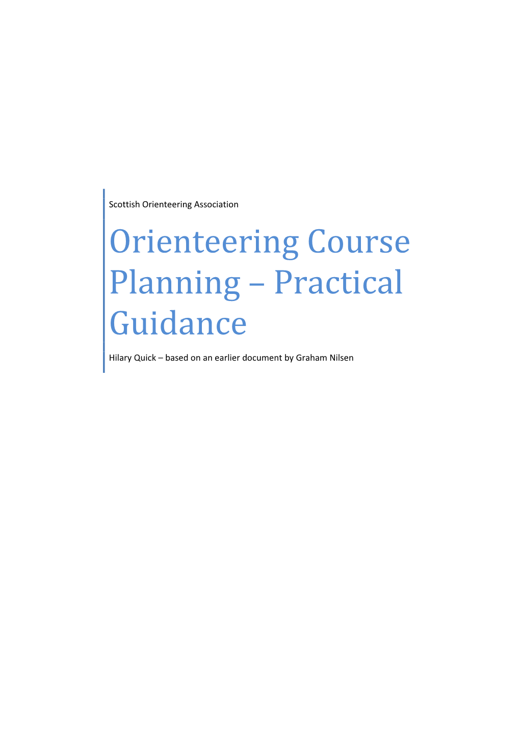 Orienteering Course Planning Practical Guidance