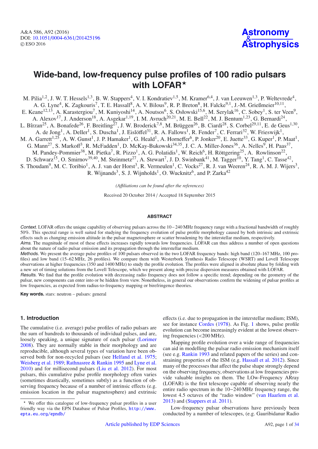 Wide-Band, Low-Frequency Pulse Profiles of 100 Radio Pulsars With