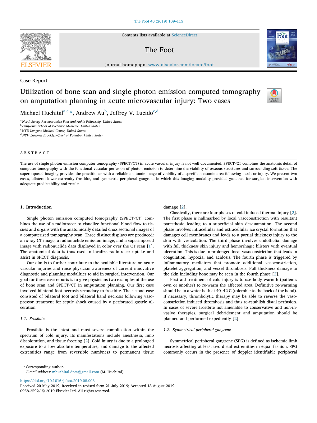 Utilization of Bone Scan and Single Photon Emission Computed Tomography on Amputation Planning in Acute Microvascular Injury: Two Cases T