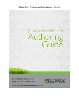 Usask Open Textbook Authoring Guide – Ver.1.0