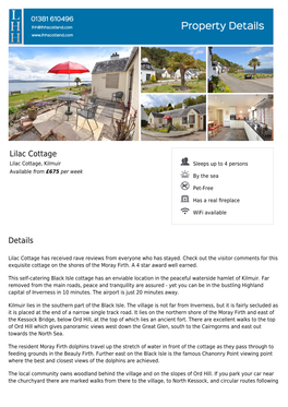 Lilac Cottage Brochure