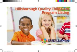 Hillsborough Quality Child Care Program Listing January - June 2017