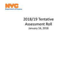 FY19 Tentative Assessment Roll Statistical Summary