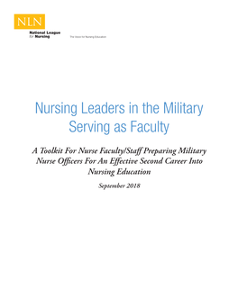 Nursing Leaders in the Military Serving As Faculty
