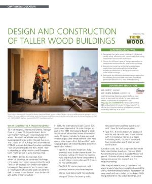 Think Wood CEU Design and Construction of Taller Wood Buildings