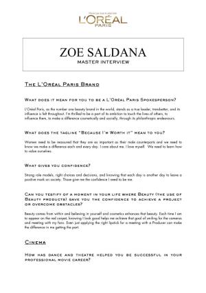 Zoe Saldana Master Interview