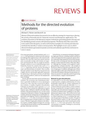 Methods for the Directed Evolution of Proteins