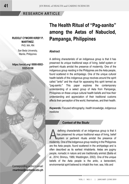 Among the Aetas of Nabuclod, Pampanga, Philippines