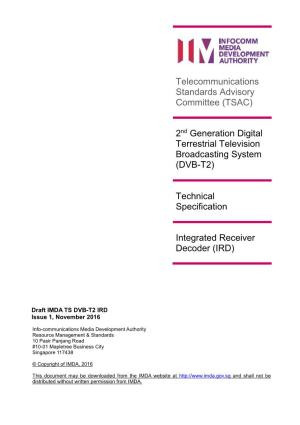 DVB-T2) Technical Specification Integrated Receiver Decoder (IRD