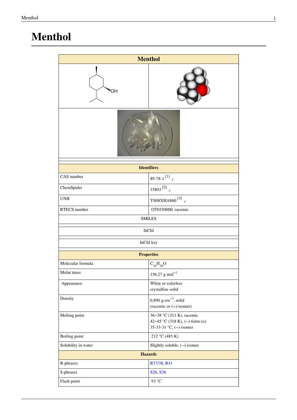 Menthol 1 Menthol