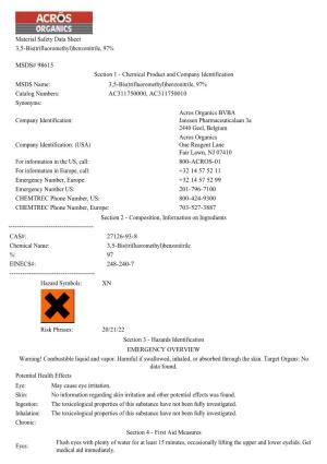 Benzonitrile, 97% MSDS# 98615 Section 1