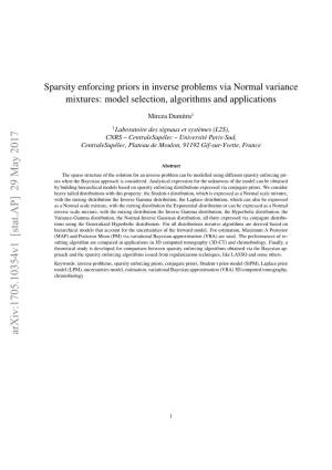 Sparsity Enforcing Priors in Inverse Problems Via Normal Variance