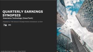 Insurtech Q4 2019 Earnings Call Synopsis