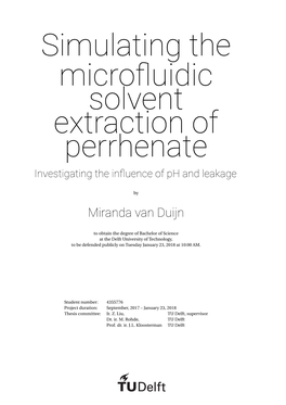 Simulating the Micro Uidic Solvent Extraction of Perrhenate