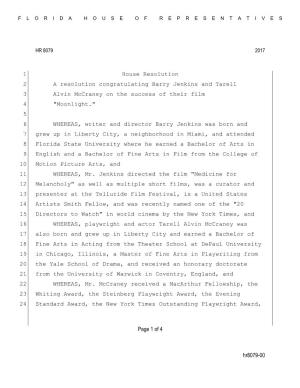 Hr8079-00 Page 1 of 4 House Resolution 1 A