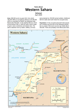 Facts About Western Sahara Saharawi April 2005
