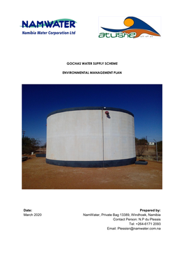 1278 EMP Gochas Water Supply Scheme and Maintenance Of