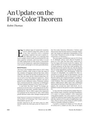 An Update on the Four-Color Theorem Robin Thomas
